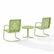Crosley Furniture Azalea 3Pc Retro Outdoor 2 Chair & Table Set in Key Lime Gloss