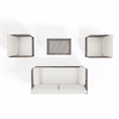 Crosley Furniture Granite Bay 4Pc Wicker Outdoor Sofa Furniture Set Creme/Stone