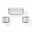 Crosley Furniture Granite Bay 3Pc Wicker Outdoor Sofa Furniture Set Creme/Stone