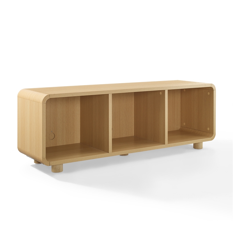 Crosley Furniture Zoe Large Record Storage Console in Ash