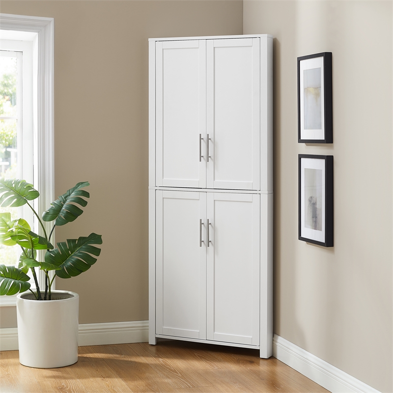 Crosley Furniture Savannah Corner Pantry in White