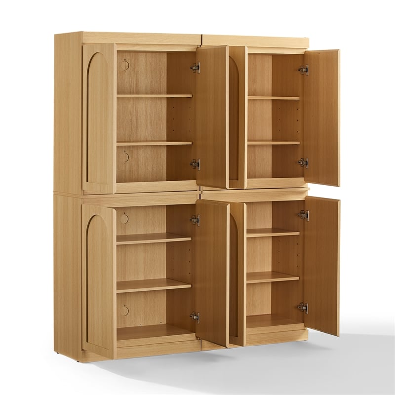 Crosley Furniture Marco 2-Piece Kitchen Pantry Storage Cabinet Set in Ash