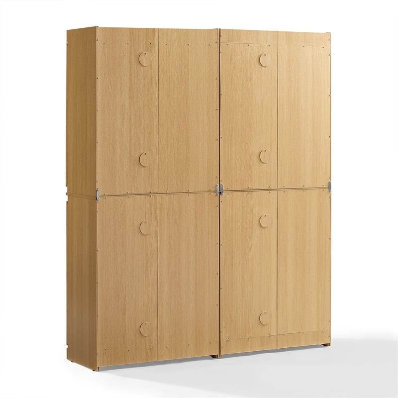 Crosley Furniture Marco 2-Piece Kitchen Pantry Storage Cabinet Set in Ash