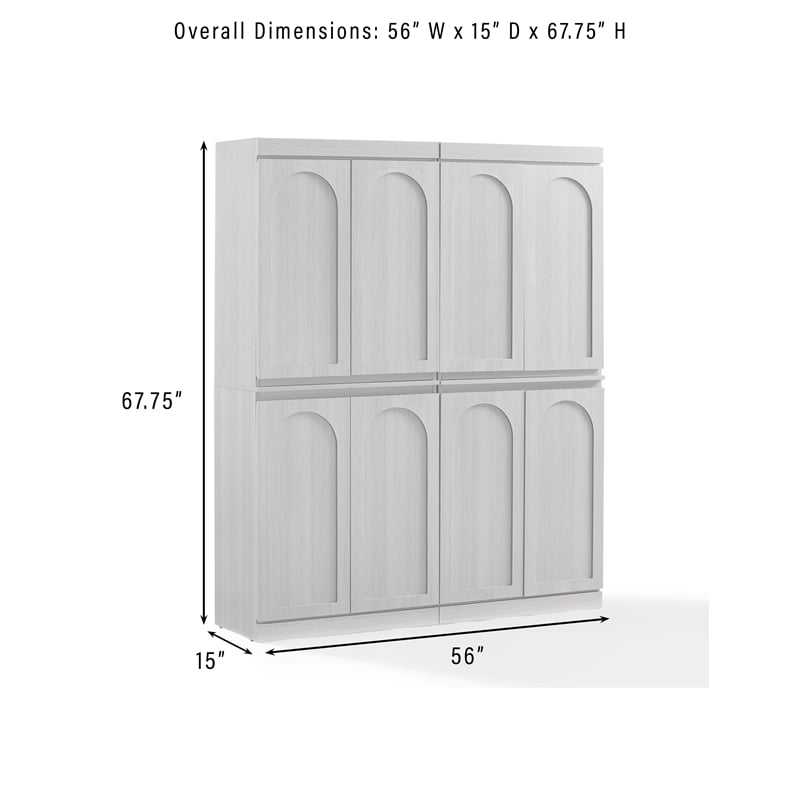 Crosley Furniture Marco 2-Piece Kitchen Pantry Storage Cabinet Set in Ash