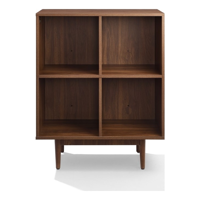 Crosley Furniture Liam 4 Cube Record Storage Media Stand in Walnut