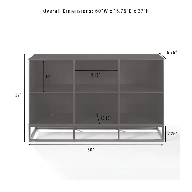 Crosley Furniture Enzo 6 Cube Record Storage Media Stand in Black