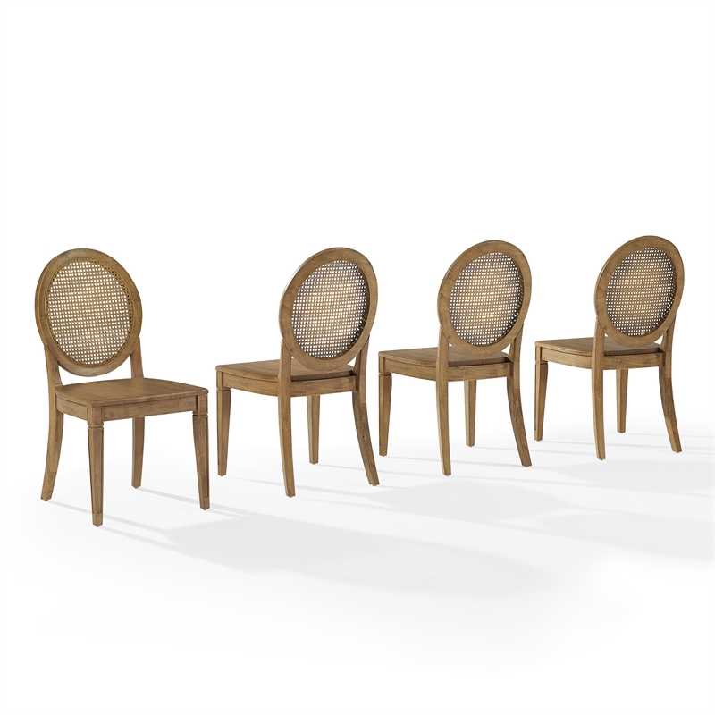 Crosley Furniture Katia 4-Piece Cane-Back Dining Chair Set in Driftwood