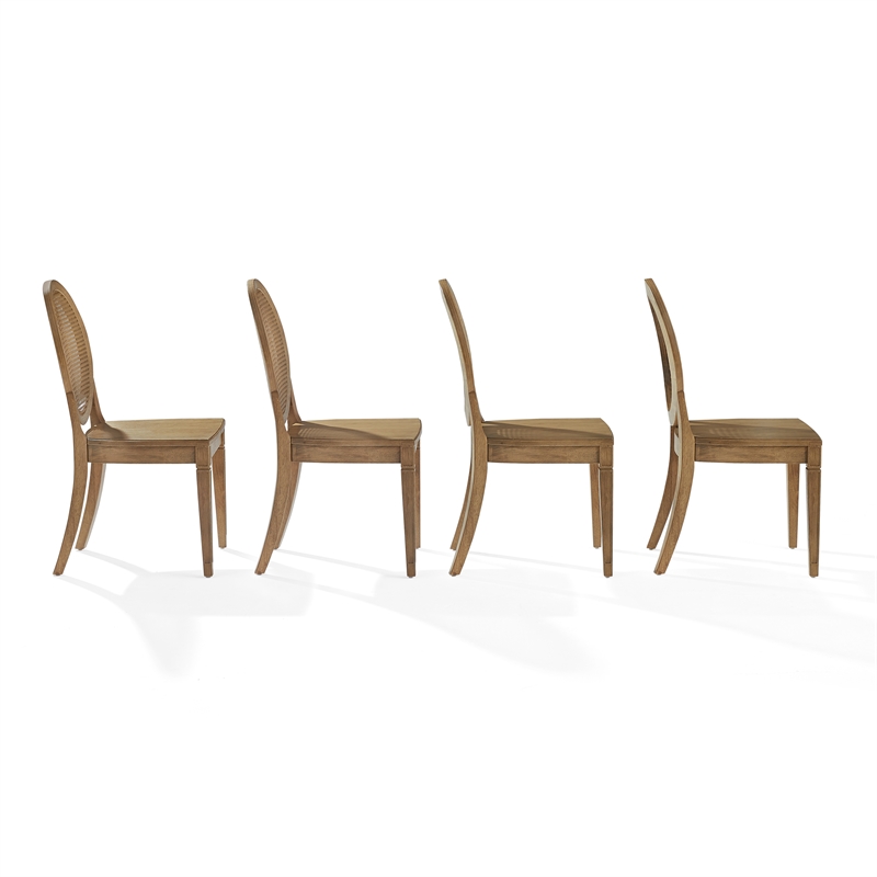 Crosley Furniture Katia 4-Piece Cane-Back Dining Chair Set in Driftwood