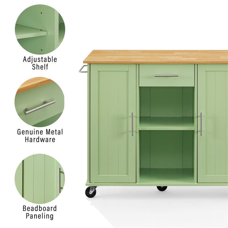 Crosley Furniture Stella Kitchen Cart in Mint