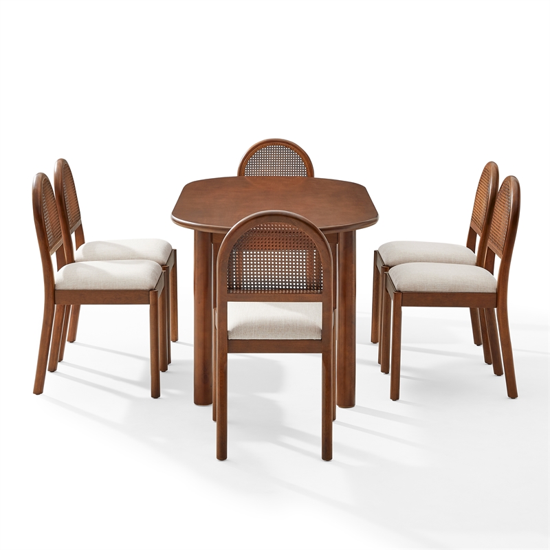 Crosley Furniture Kennedy 7-Piece Dining Table in Walnut