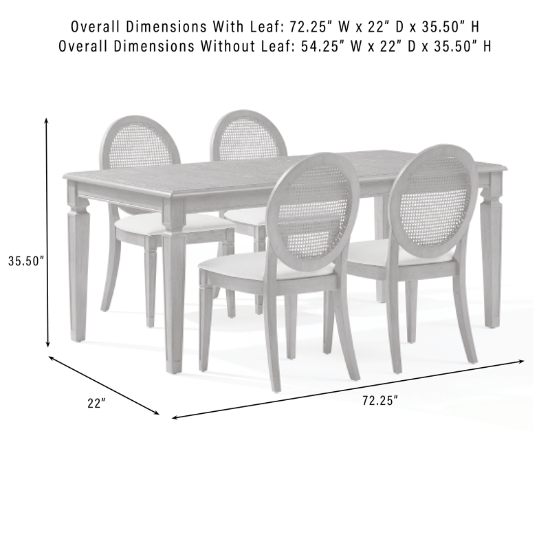 Crosley Furniture Alessia 5-Piece Dining Table in Brown