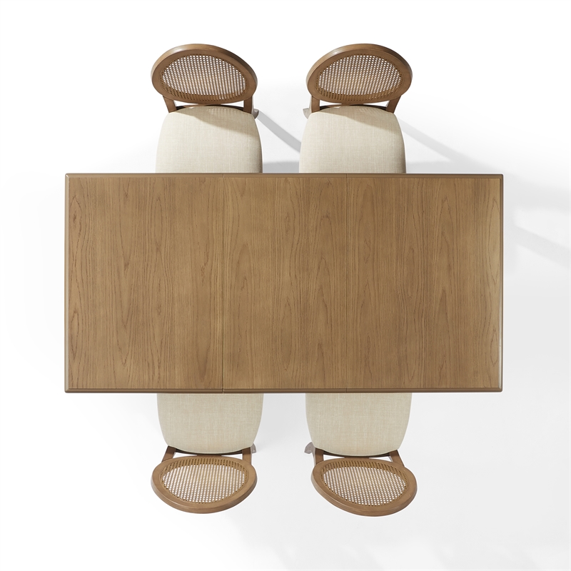Crosley Furniture Katia 5Pc Dining Table Cane-Back Chairs in Driftwood