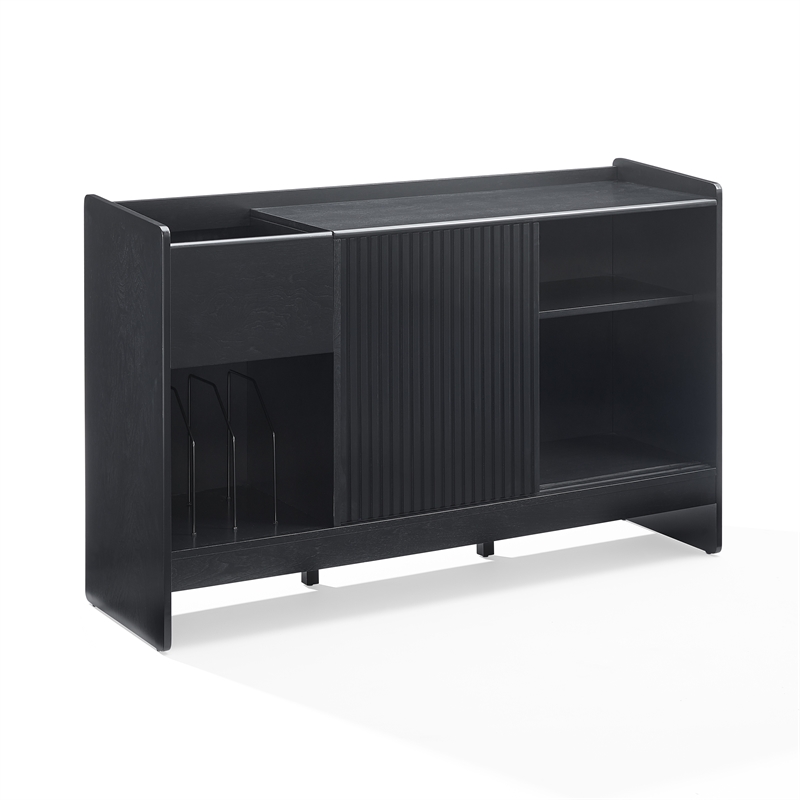 Crosley Furniture Arden Record Player Cabinet With Vinyl Storage in Black