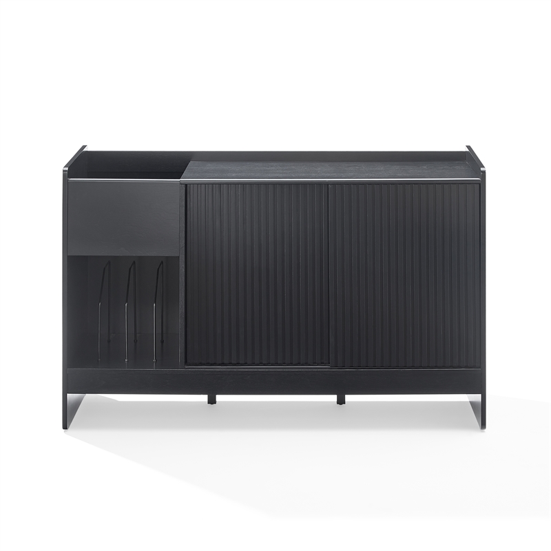 Crosley Furniture Arden Record Player Cabinet With Vinyl Storage in Black