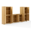 Crosley Furniture Naomi 3-Piece Sideboard And Pantry Set in White Oak