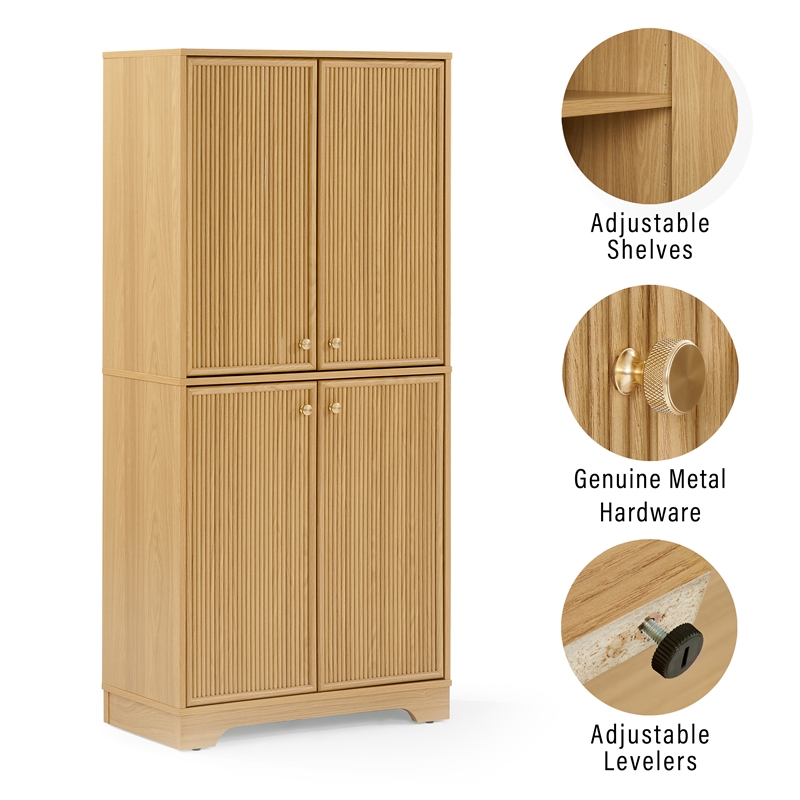 Crosley Furniture Naomi Kitchen Storage Pantry in White Oak