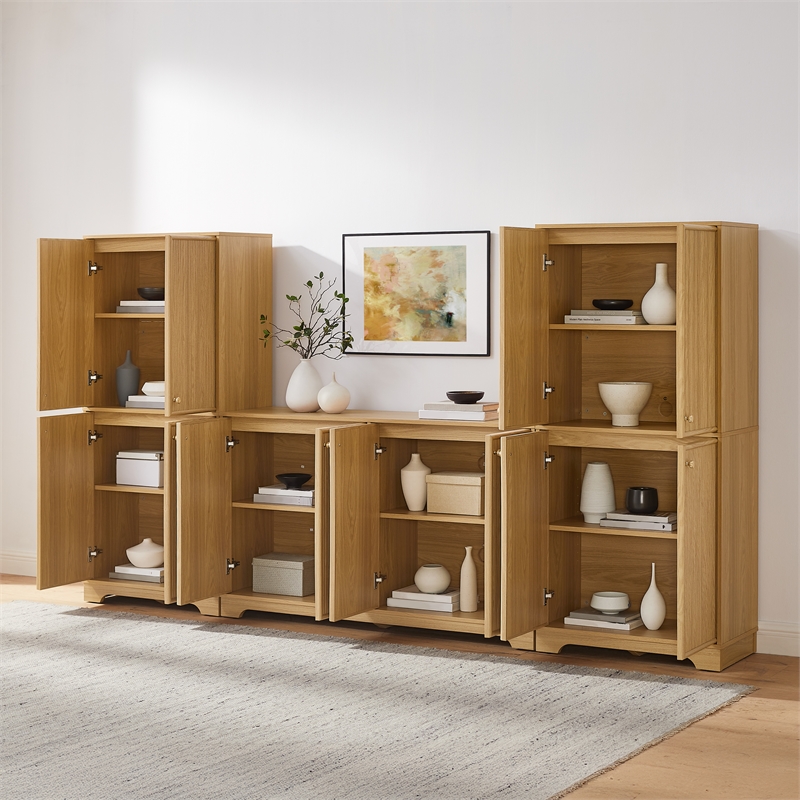 Crosley Furniture Naomi 3-Piece Entertainment Center in White Oak