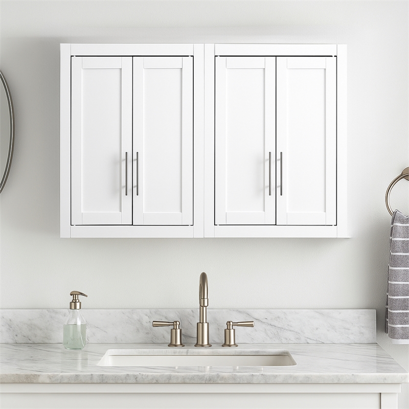 Crosley Furniture Savannah 2Pc Wall Storage Cabinet in White