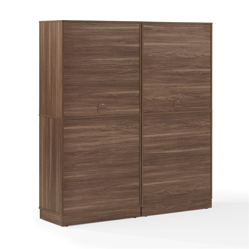 Crosley Furniture Naomi 2-Piece Kitchen Storage Pantry Set in Walnut
