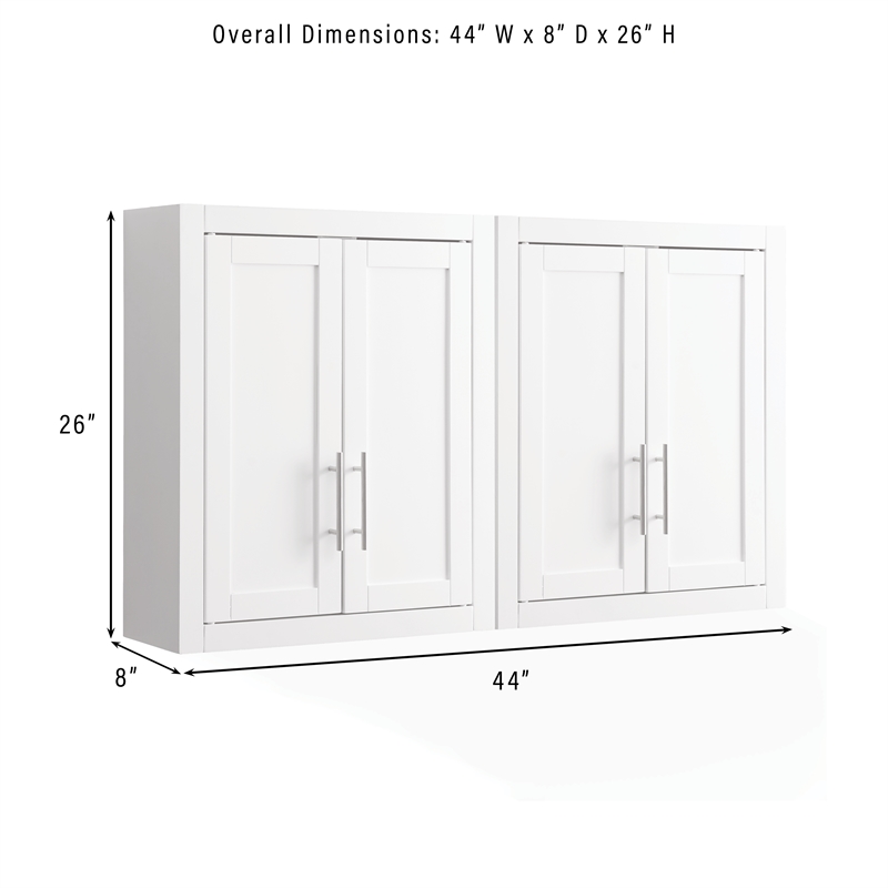 Crosley Furniture Savannah 2Pc Wall Kitchen Storage Cabinet in White