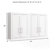 Crosley Furniture Savannah 2Pc Wall Kitchen Storage Cabinet in White