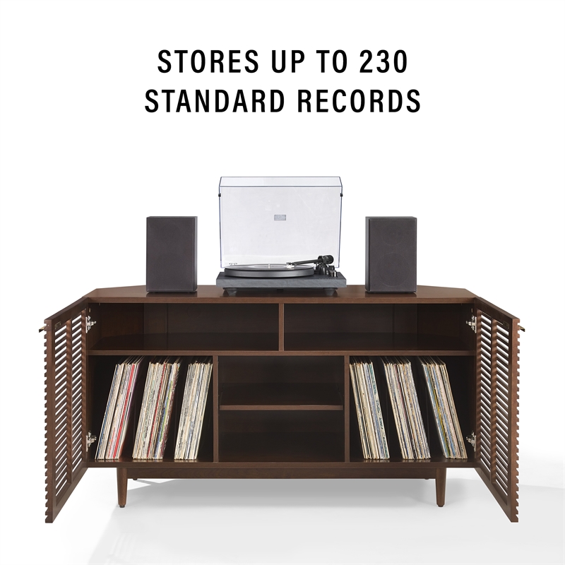 Crosley Cameron Corner Record Player Cabinet With Vinyl Storage in Brown