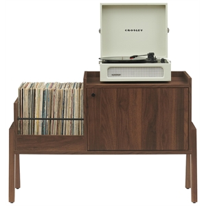 Crosley Luna Record Player Cabinet With Vinyl Storage in Walnut