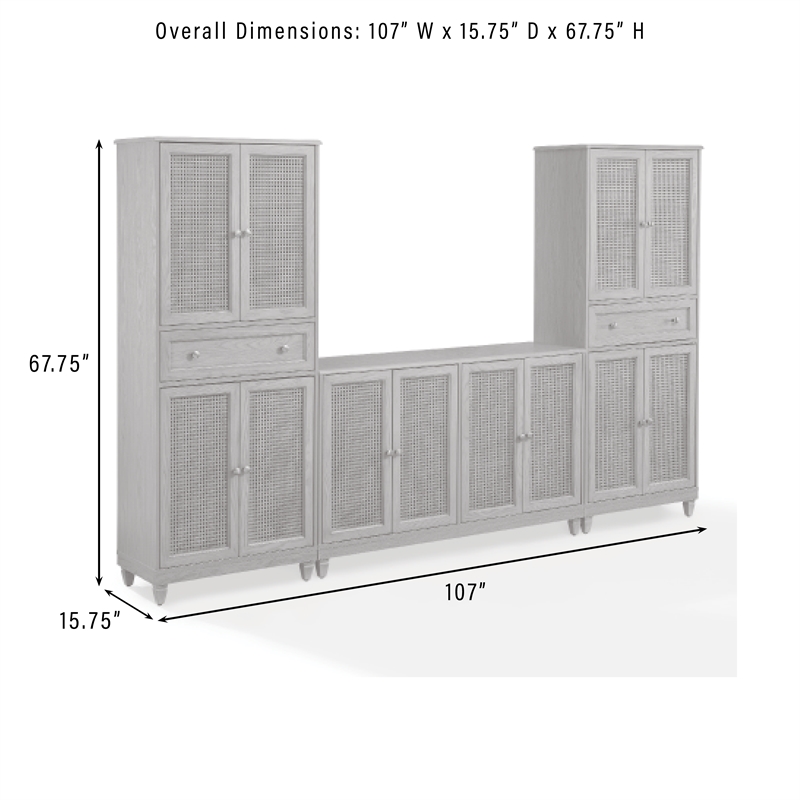 Crosley Katia 3-Piece Sideboard And 2 Pantry Set in Driftwood - Sideboard &