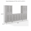 Crosley Katia 3-Piece Sideboard And 2 Pantry Set in Driftwood - Sideboard &
