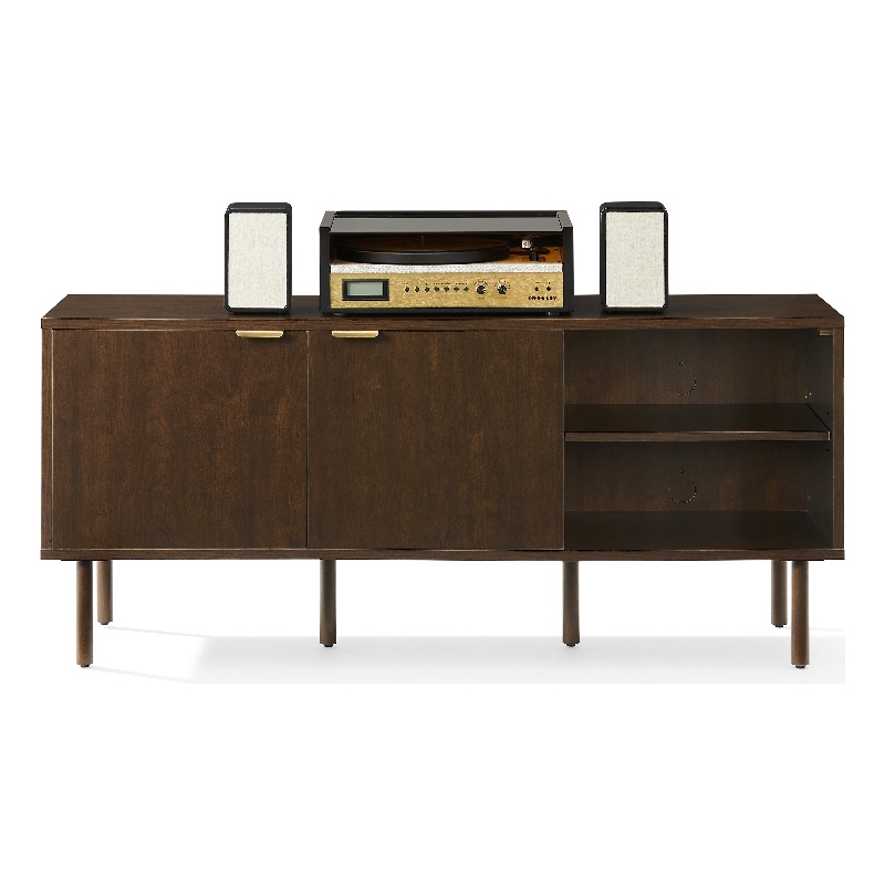 Crosley Furniture Brody Record Storage Sideboard in Brown