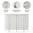 Crosley Furniture Monique Curved Sideboard in Ddistressed White
