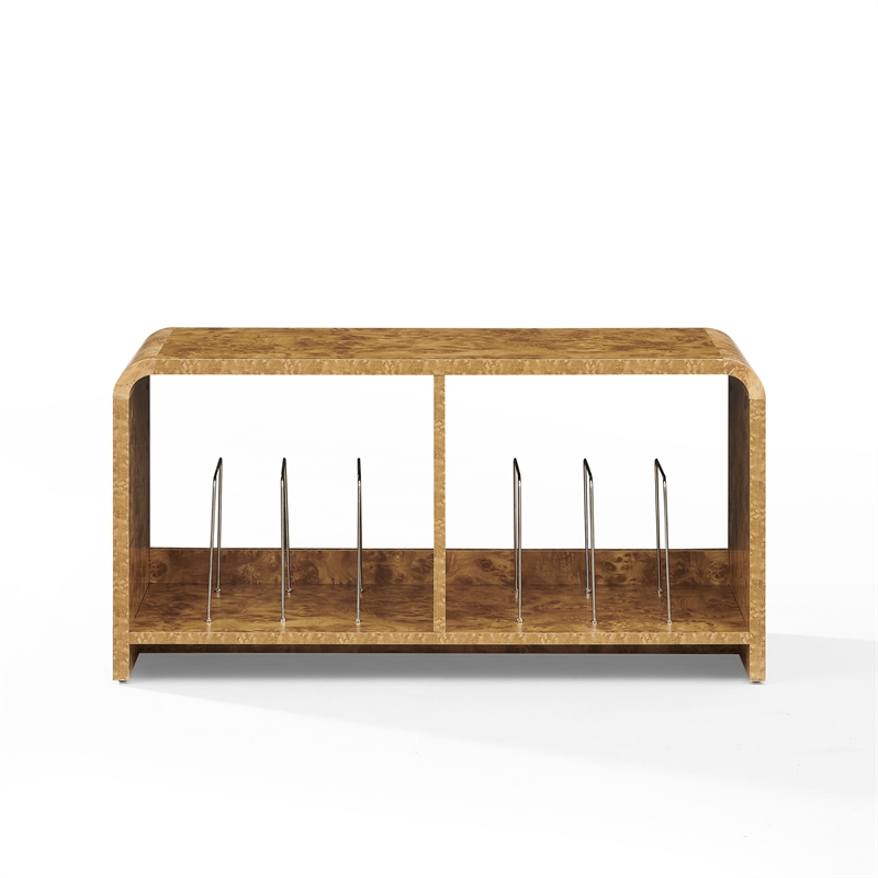 Crosley Furniture Ingrid Medium Record Player Stand With Vinyl Storage in Maple