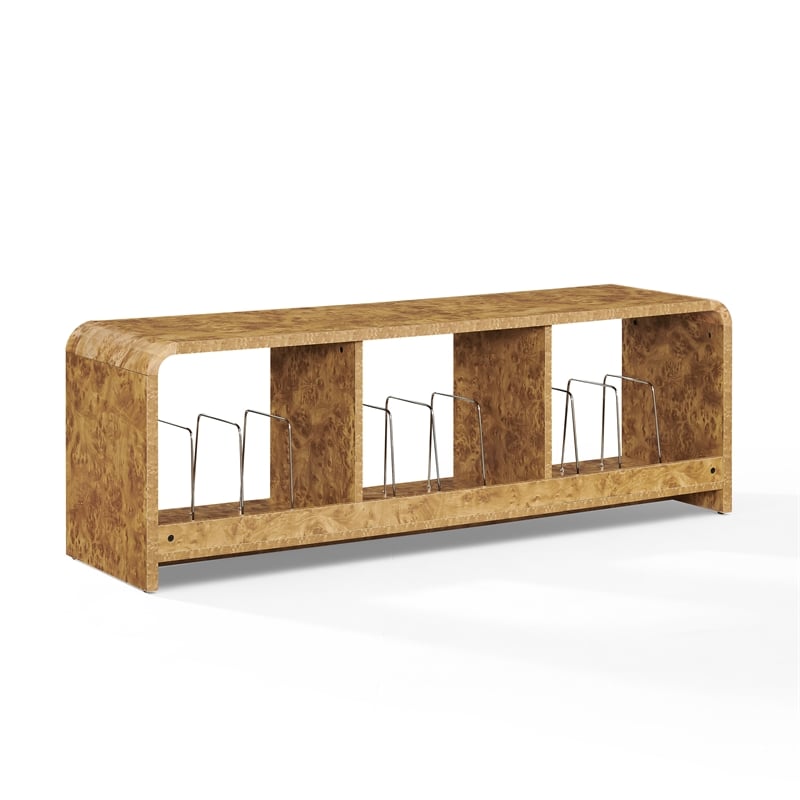 Crosley Furniture Ingrid Large Record Player Stand With Vinyl Storage in Maple