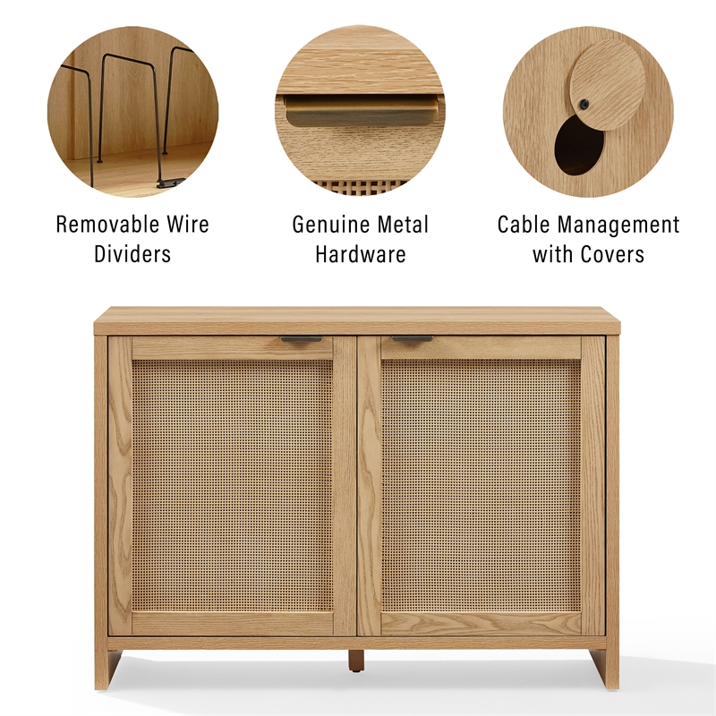 Crosley Maeve Record Player Cabinet With Vinyl Storage in Ash
