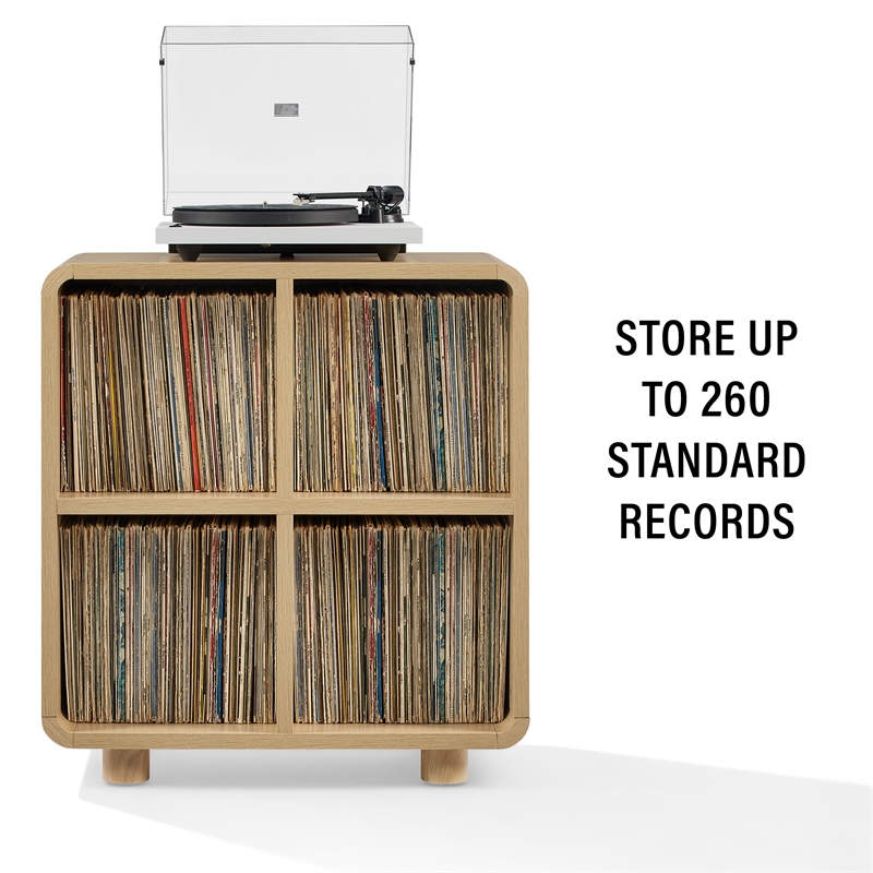 Crosley Zoe 4 Cube Record Player Stand With Vinyl Storage in Ash