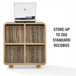 Crosley Zoe 4 Cube Record Player Stand With Vinyl Storage in Ash