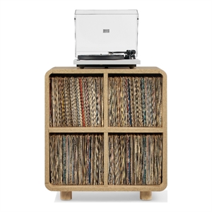 Crosley Zoe 4 Cube Record Player Stand With Vinyl Storage in Ash