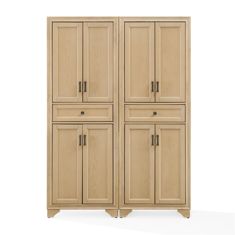 Crosley Tara Kitchen Storage Pantry Set in Natural (2 Pieces)