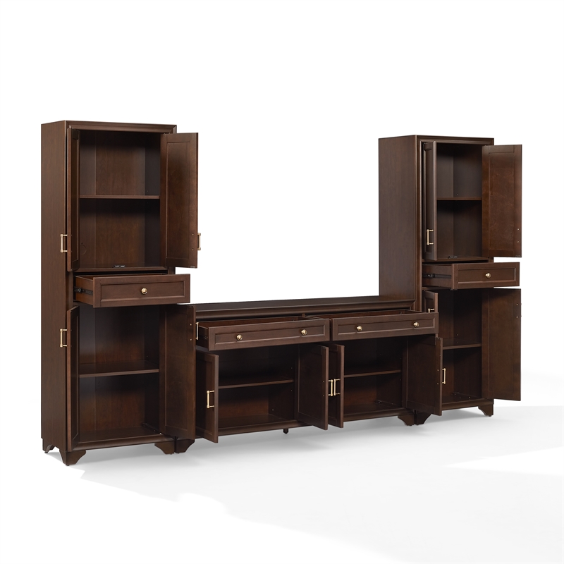 Crosley Tara 3-Piece Entertainment Center in Brown