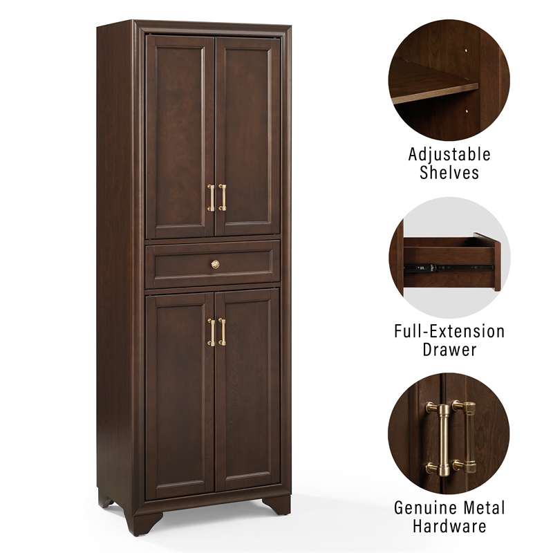 Crosley Tara Kitchen Storage Pantry in Brown