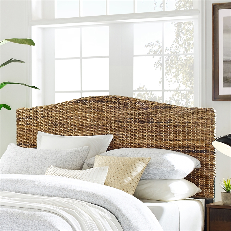 Crosley Serena Rattan Full Size Headboard in Banana Leaf