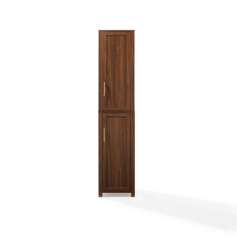 Crosley Savannah Linen Storage Cabinet in Walnut