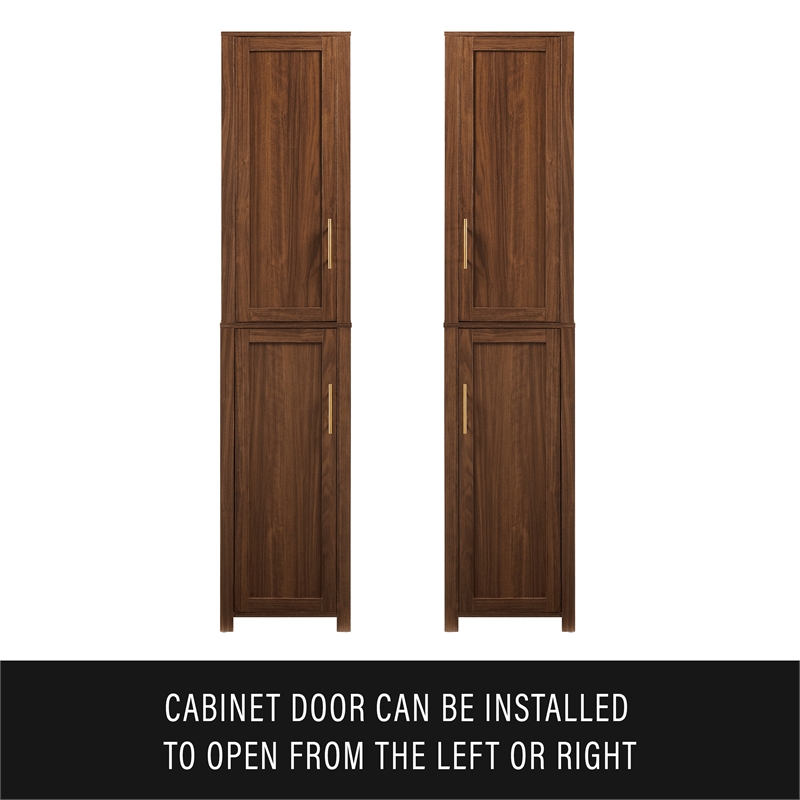 Crosley Savannah Linen Storage Cabinet in Walnut