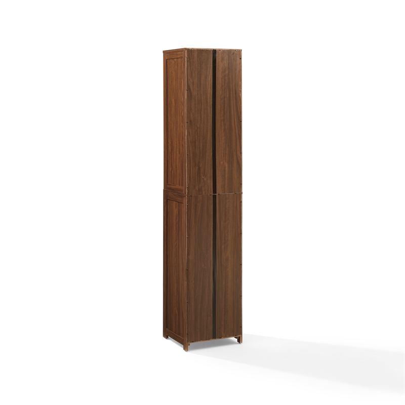 Crosley Savannah Linen Storage Cabinet in Walnut