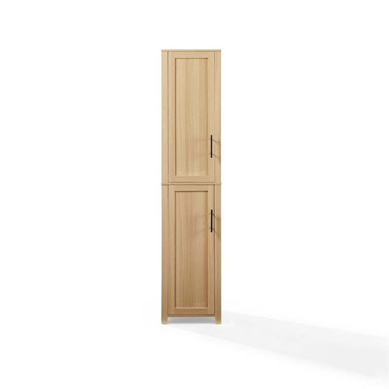 Crosley Savannah Linen Storage Cabinet in Natural