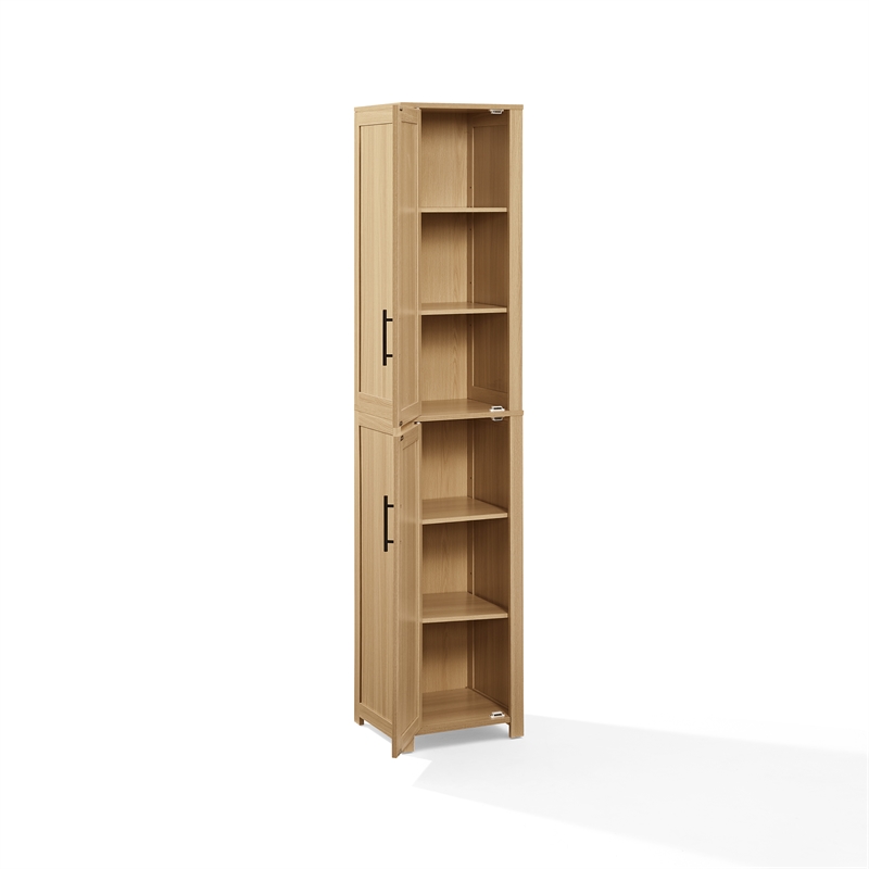 Crosley Savannah Linen Storage Cabinet in Natural