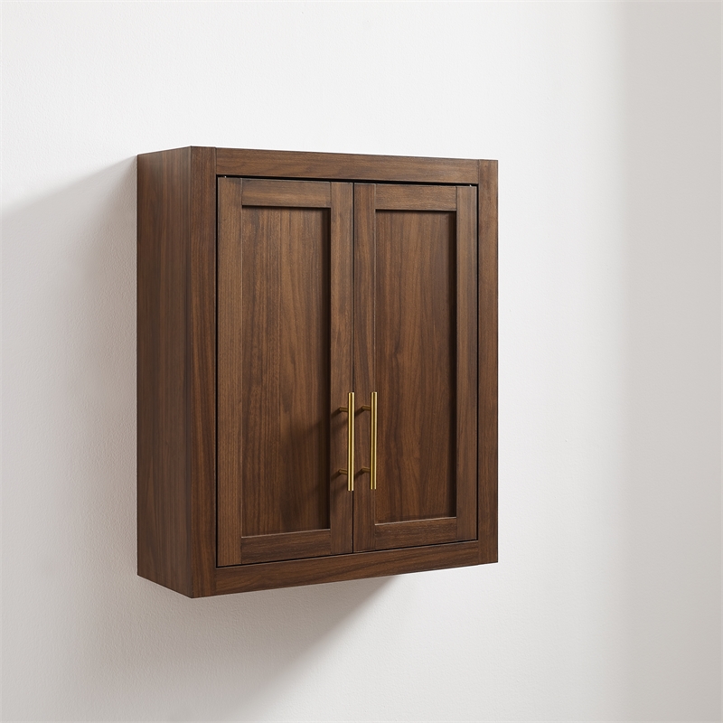 Crosley Savannah Wall Storage Cabinet in Walnut