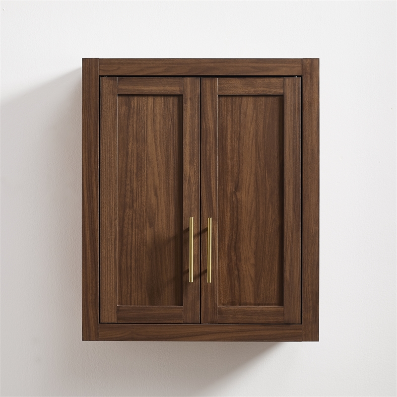 Crosley Savannah Wall Storage Cabinet in Walnut