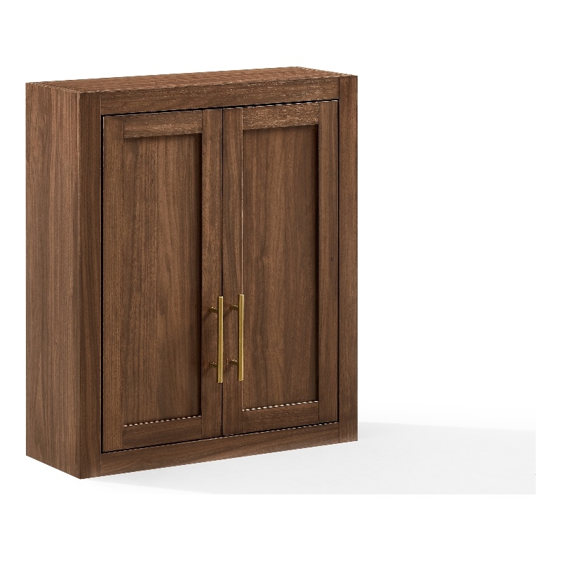 Crosley Savannah Wall Storage Cabinet in Walnut