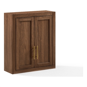 Crosley Savannah Wall Storage Cabinet in Walnut